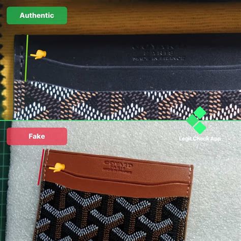 goyard credit card holder real or fake|fake goyard card holders.